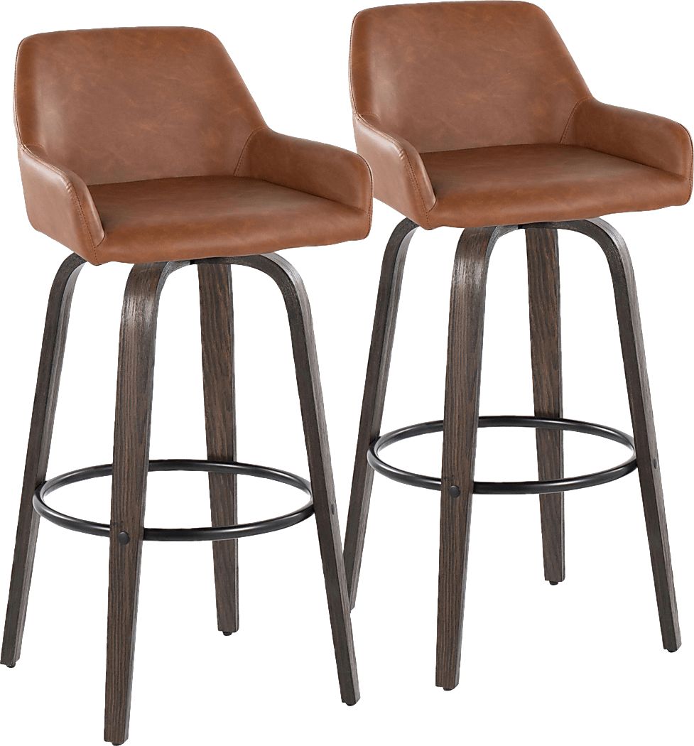 Rimcrest VII Camel Swivel Barstool, Set of 2