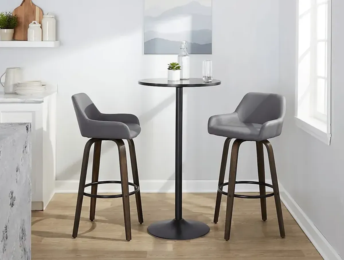 Rimcrest VII Gray Swivel Barstool, Set of 2