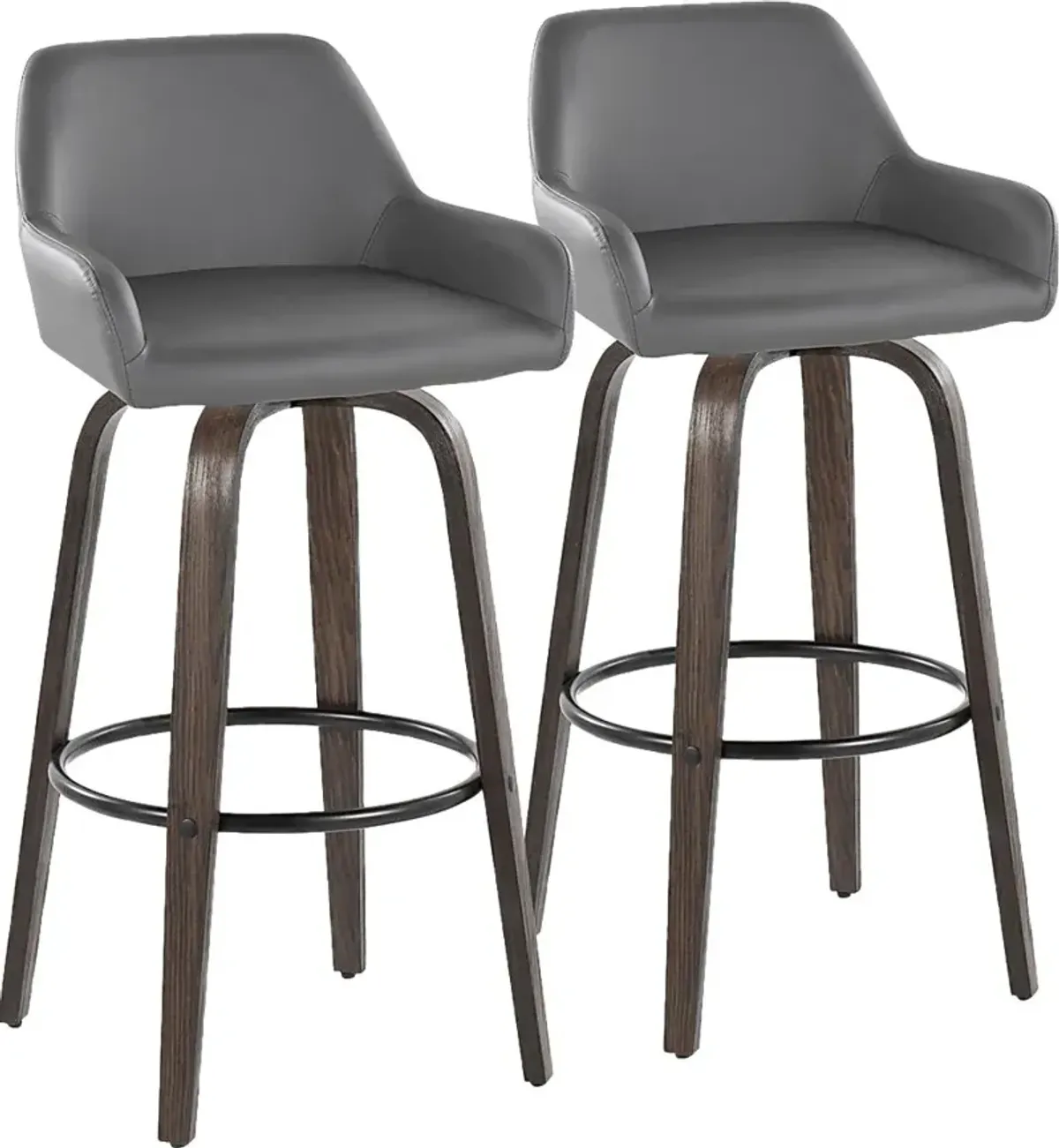 Rimcrest VII Gray Swivel Barstool, Set of 2