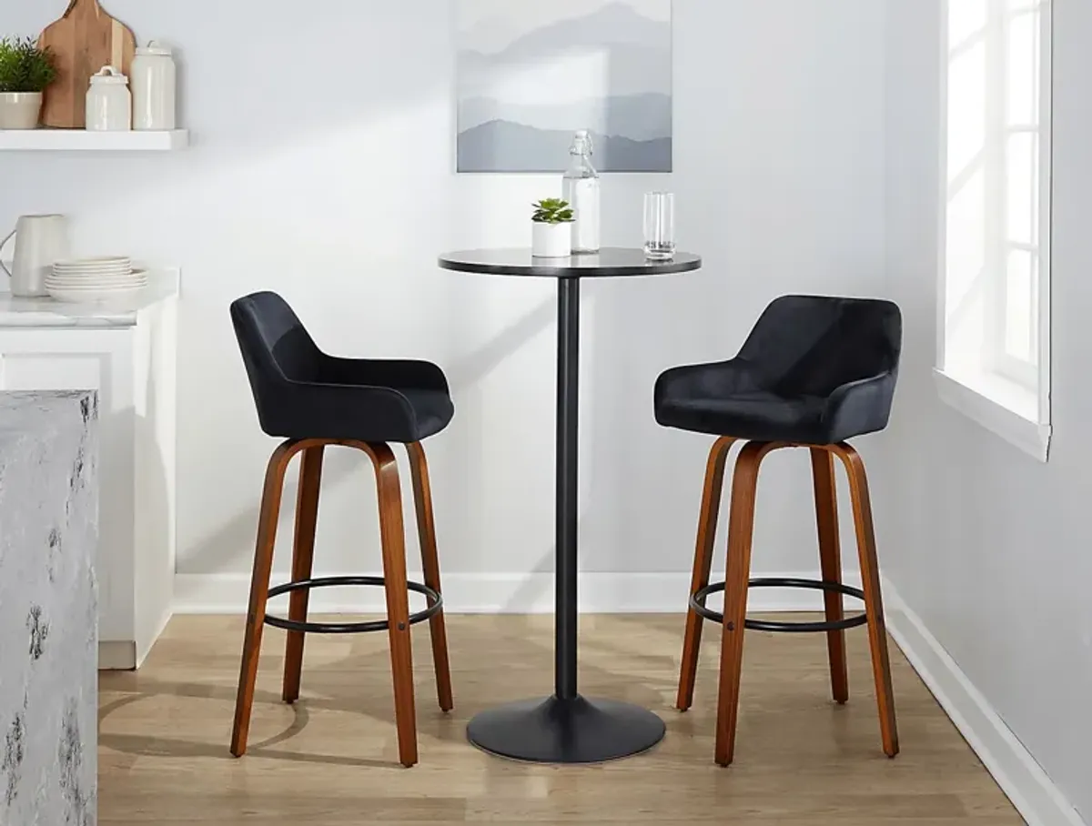 Rimcrest VI Black Swivel Barstool, Set of 2