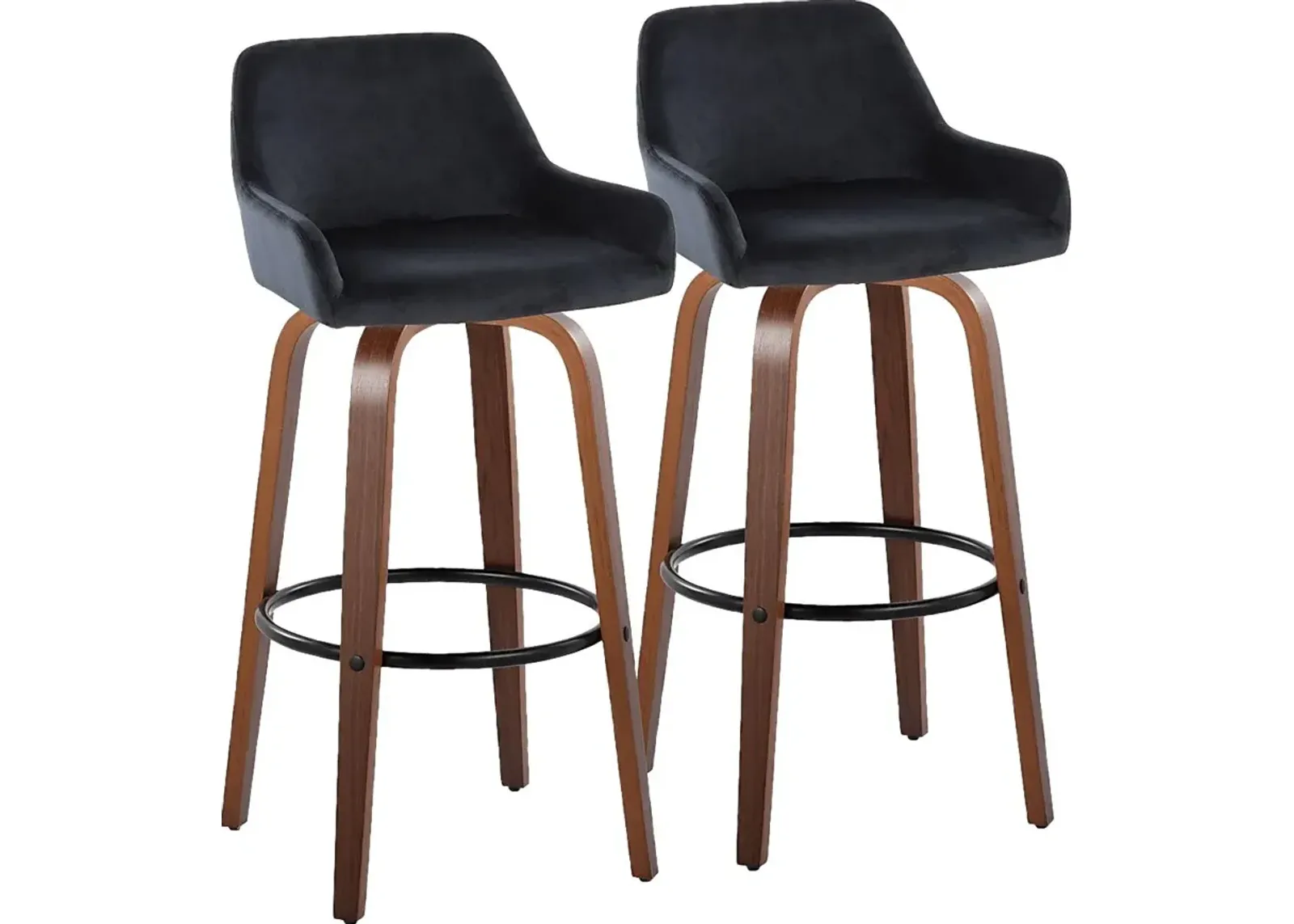 Rimcrest VI Black Swivel Barstool, Set of 2