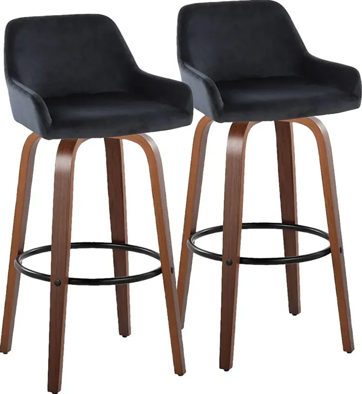 Rimcrest VI Black Swivel Barstool, Set of 2