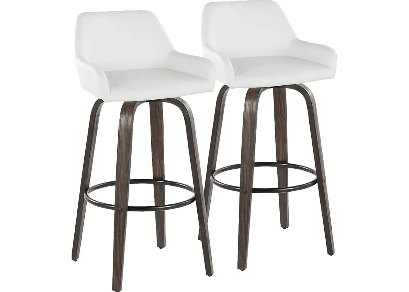 Rimcrest VII White Swivel Barstool, Set of 2