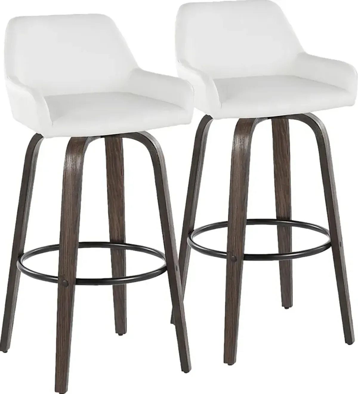 Rimcrest VII White Swivel Barstool, Set of 2