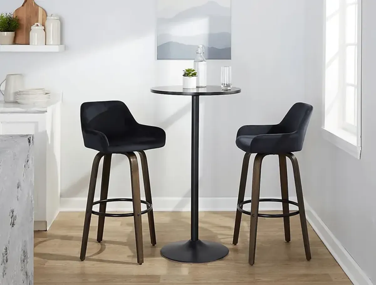 Rimcrest VII Black Swivel Barstool, Set of 2