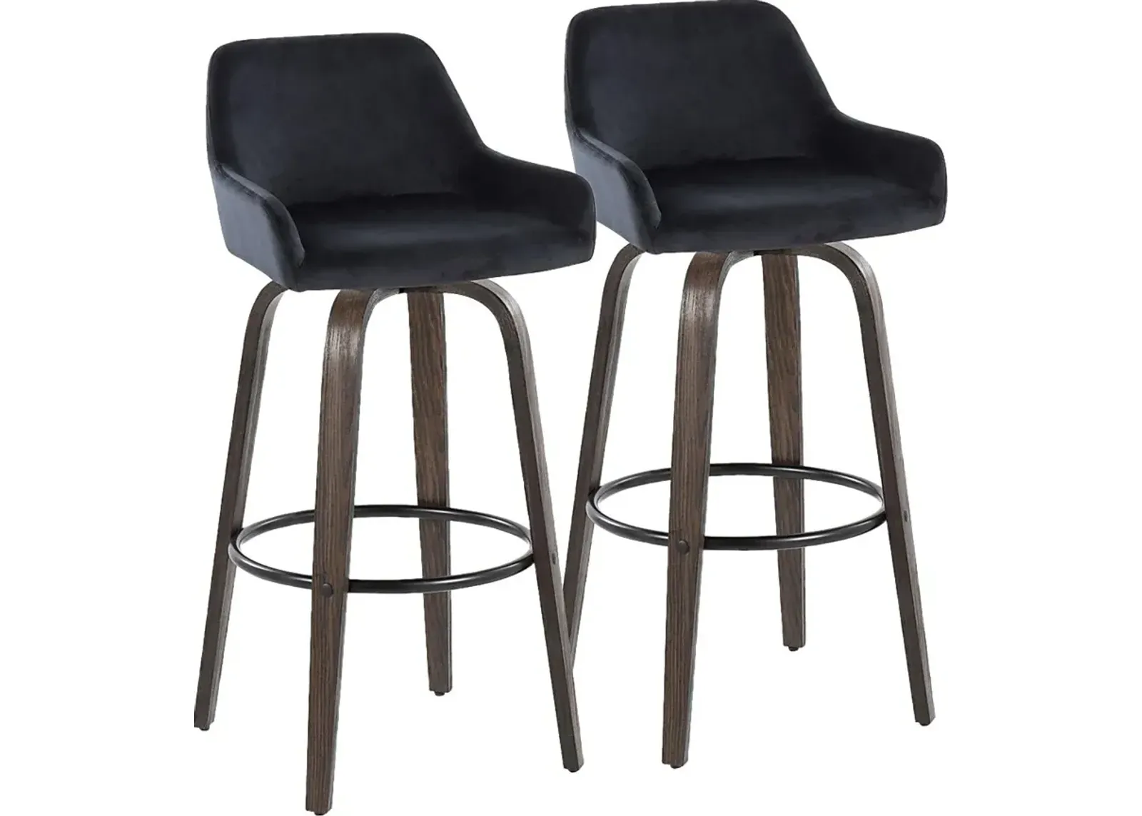 Rimcrest VII Black Swivel Barstool, Set of 2