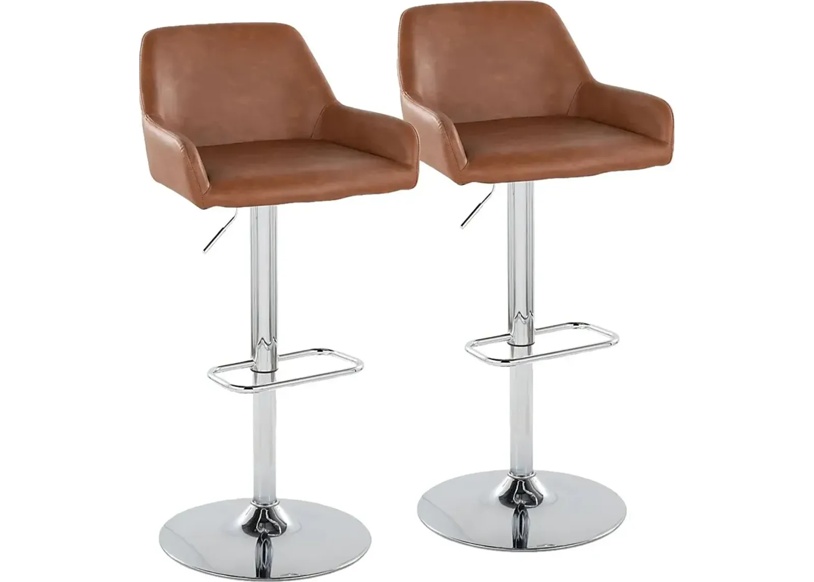 Rimcrest IX Camel Adjustable Swivel Barstool, Set of 2