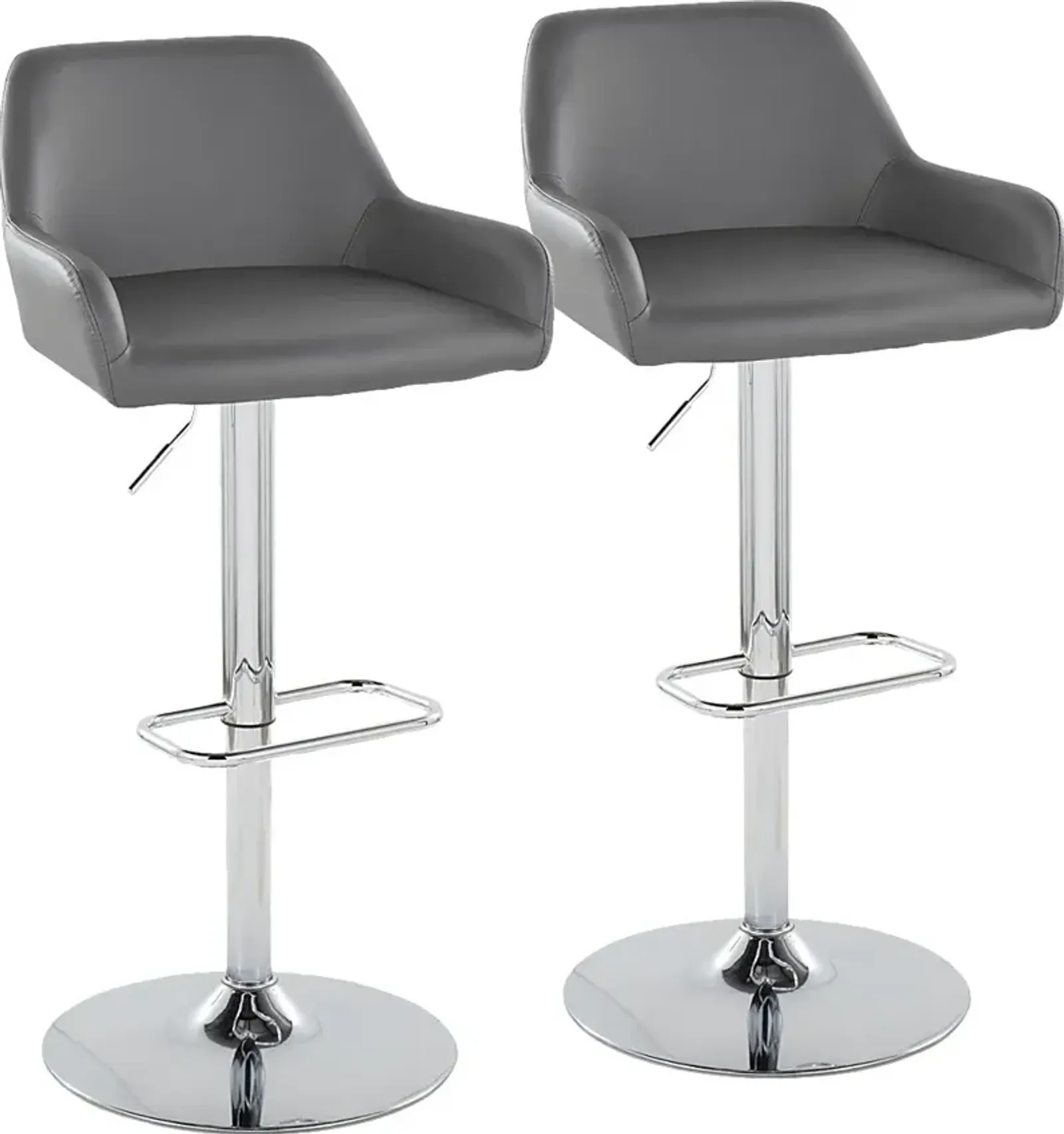 Rimcrest IX Gray Adjustable Swivel Barstool, Set of 2