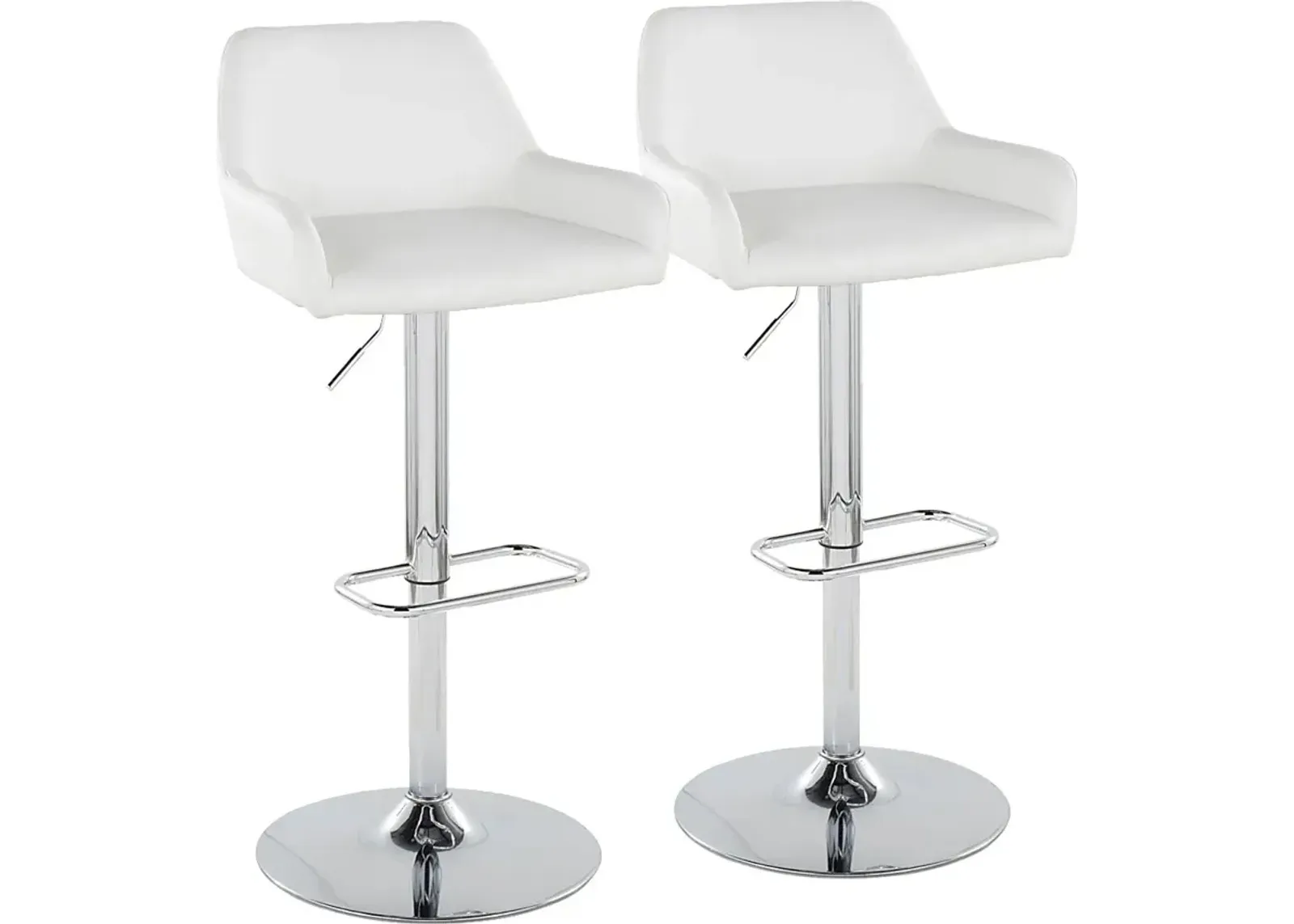 Rimcrest IX White Adjustable Swivel Barstool, Set of 2