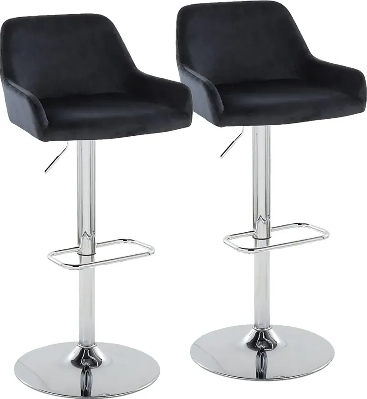 Rimcrest IX Black Adjustable Swivel Barstool, Set of 2