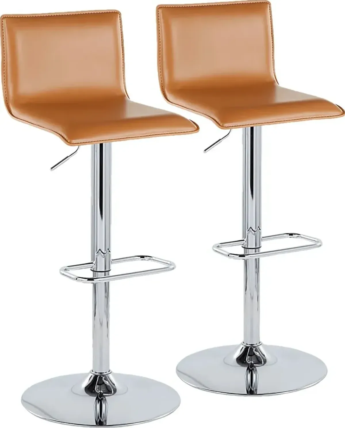 Fassitt III Camel Adjustable Swivel Barstool, Set of 2