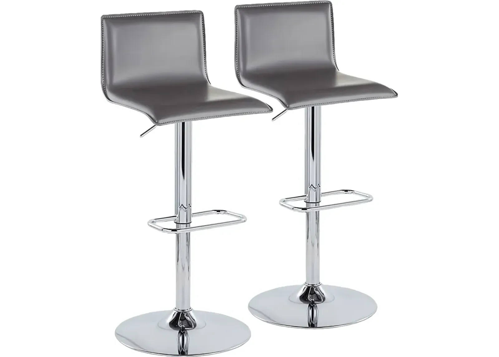 Fassitt III Gray Adjustable Swivel Barstool, Set of 2