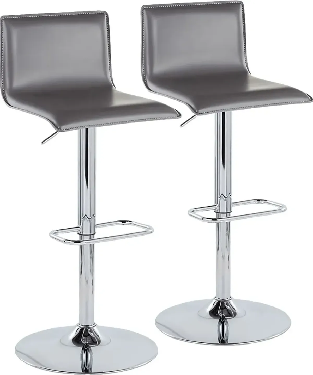 Fassitt III Gray Adjustable Swivel Barstool, Set of 2