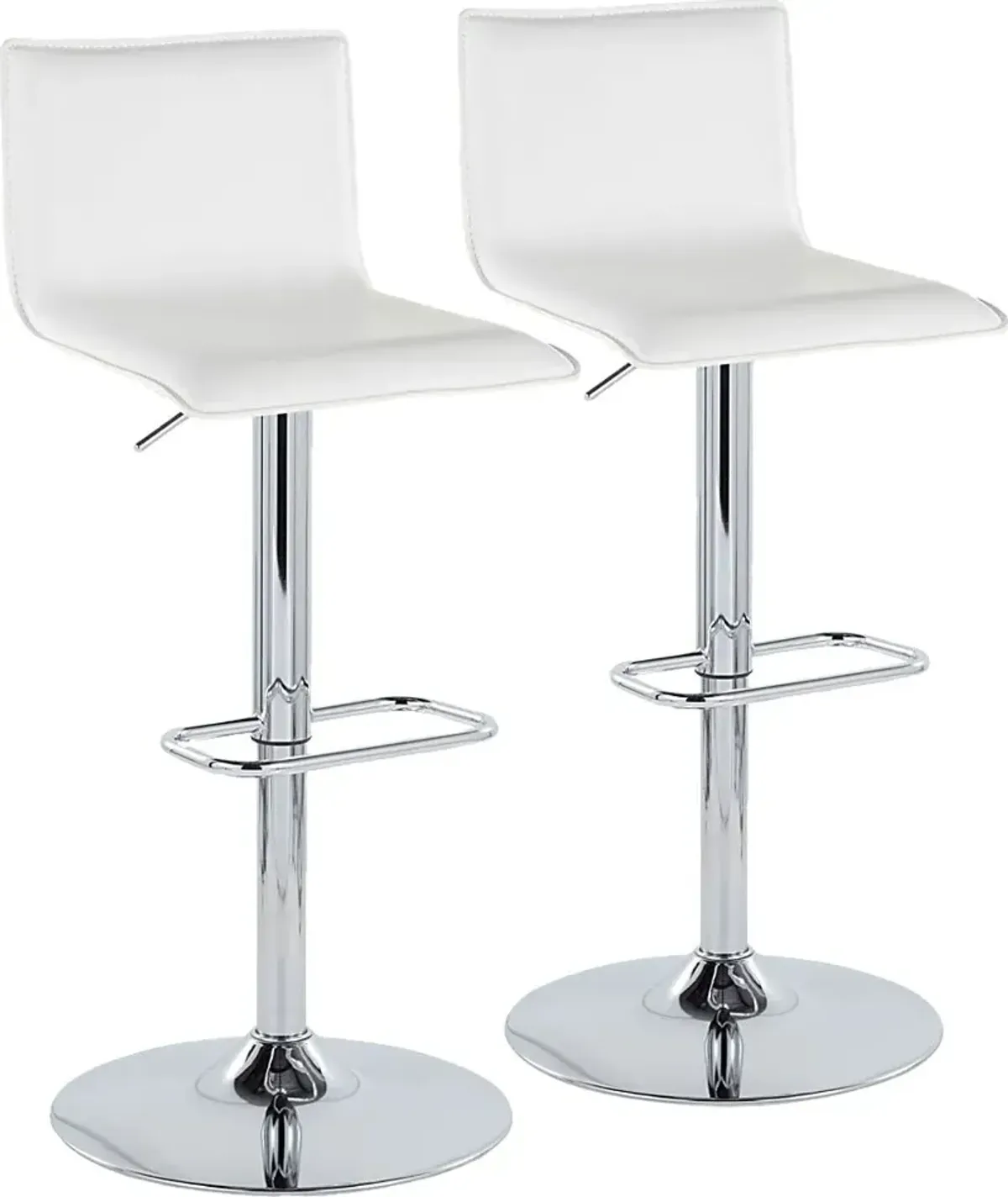 Fassitt III White Adjustable Swivel Barstool, Set of 2