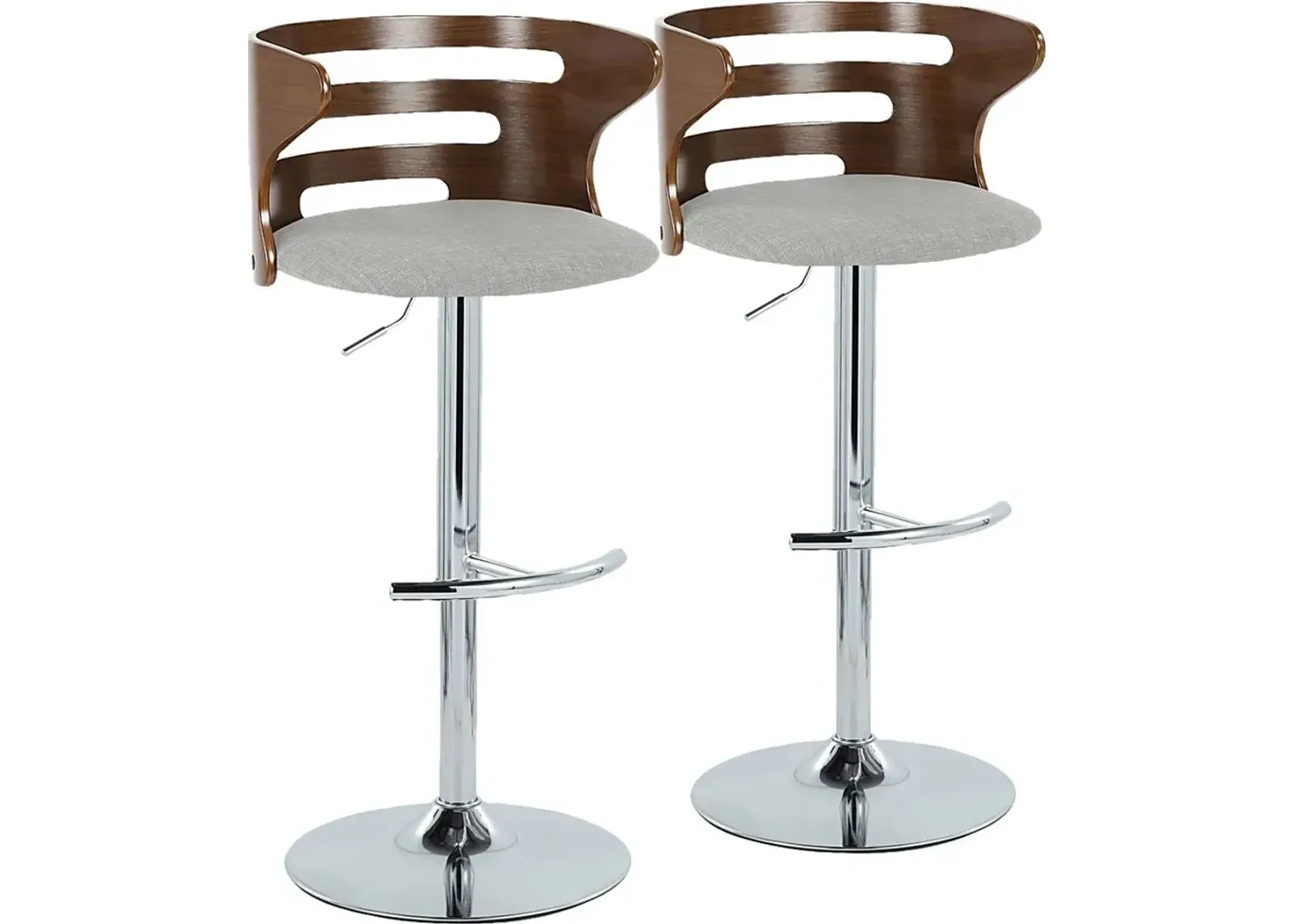 Wincanton I Gray Adjustable Swivel Barstool, Set of 2