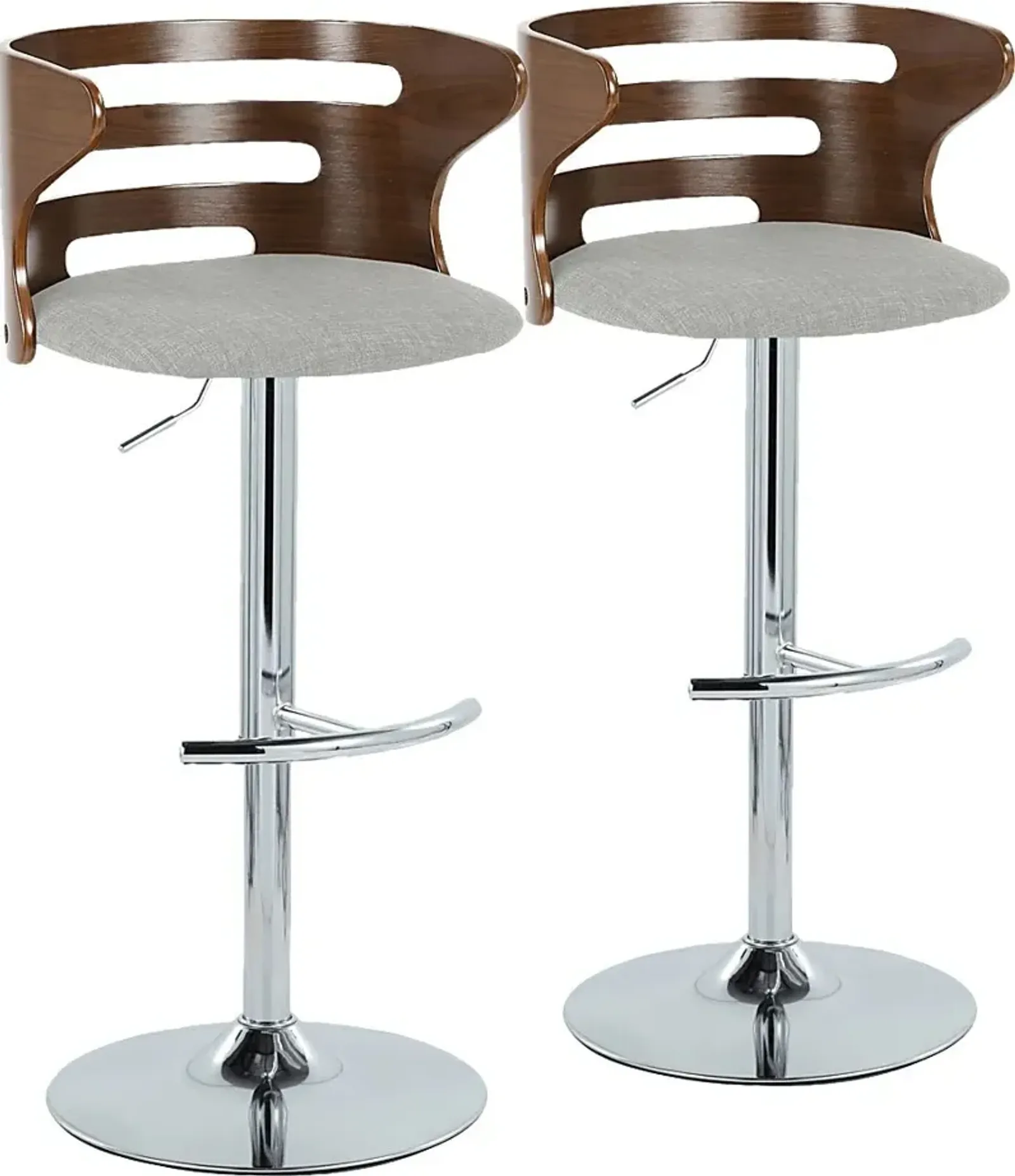 Wincanton I Gray Adjustable Swivel Barstool, Set of 2