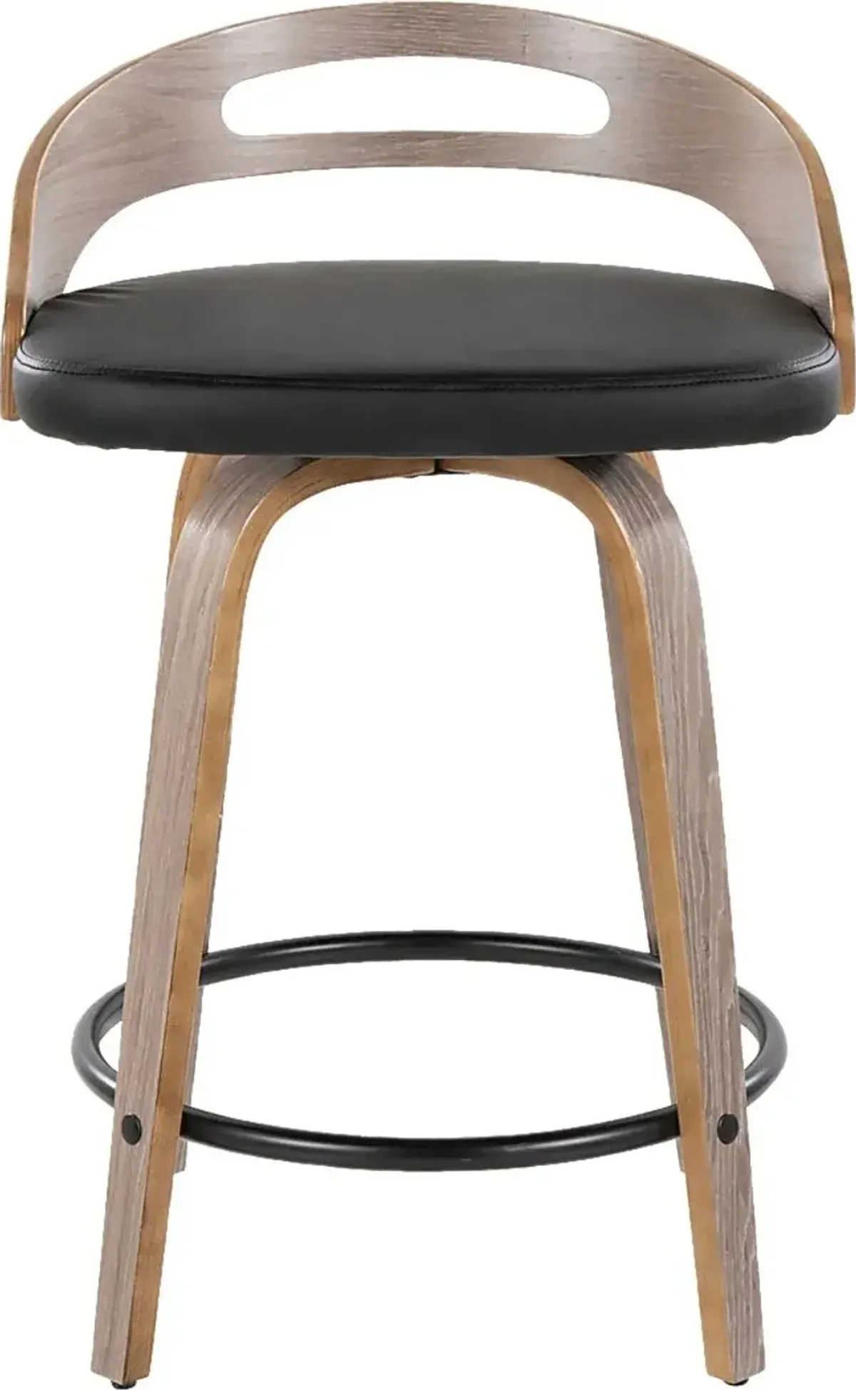 Congreve II Black Swivel Counter Height Stool, Set of 2