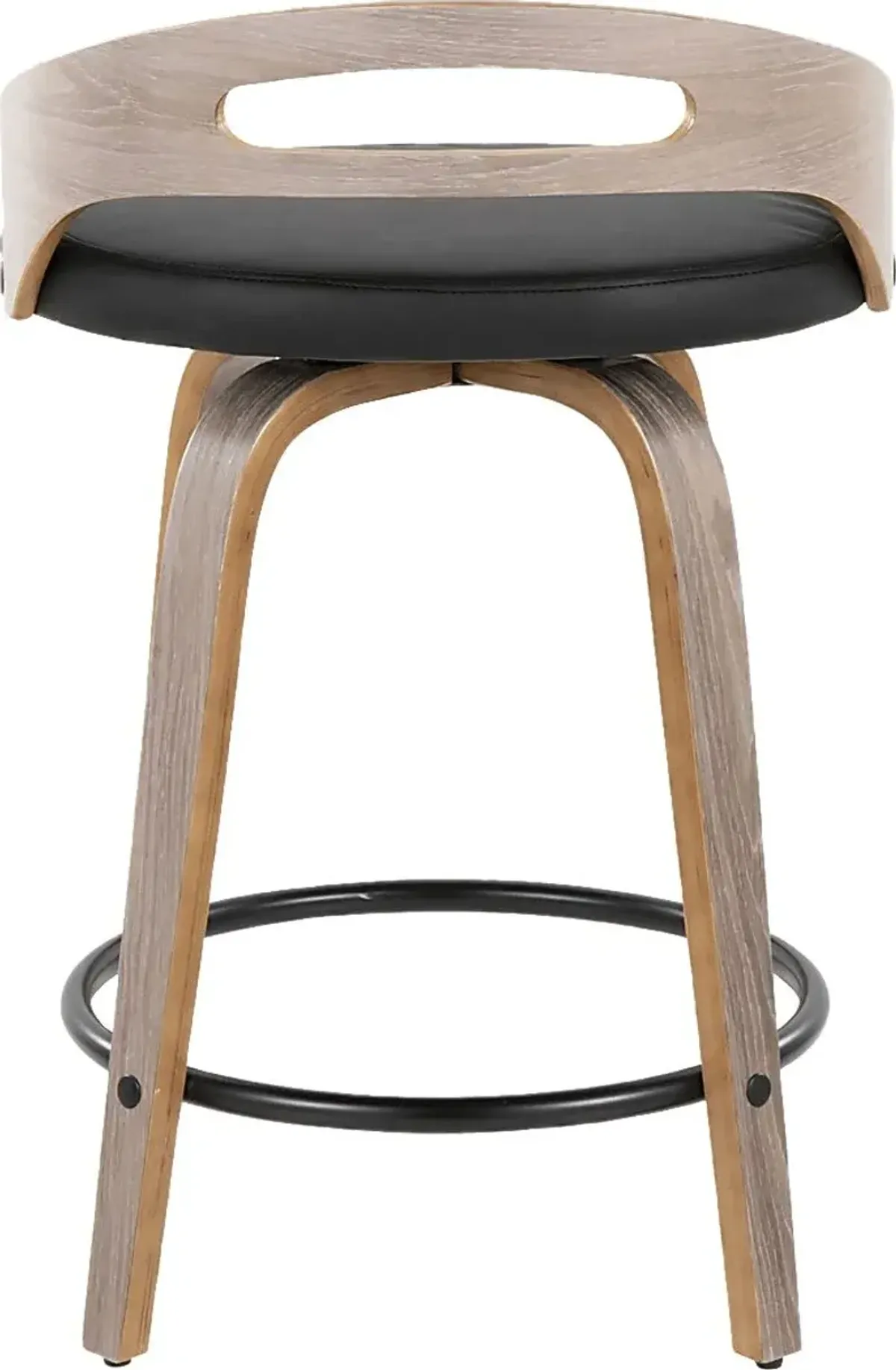 Congreve II Black Swivel Counter Height Stool, Set of 2