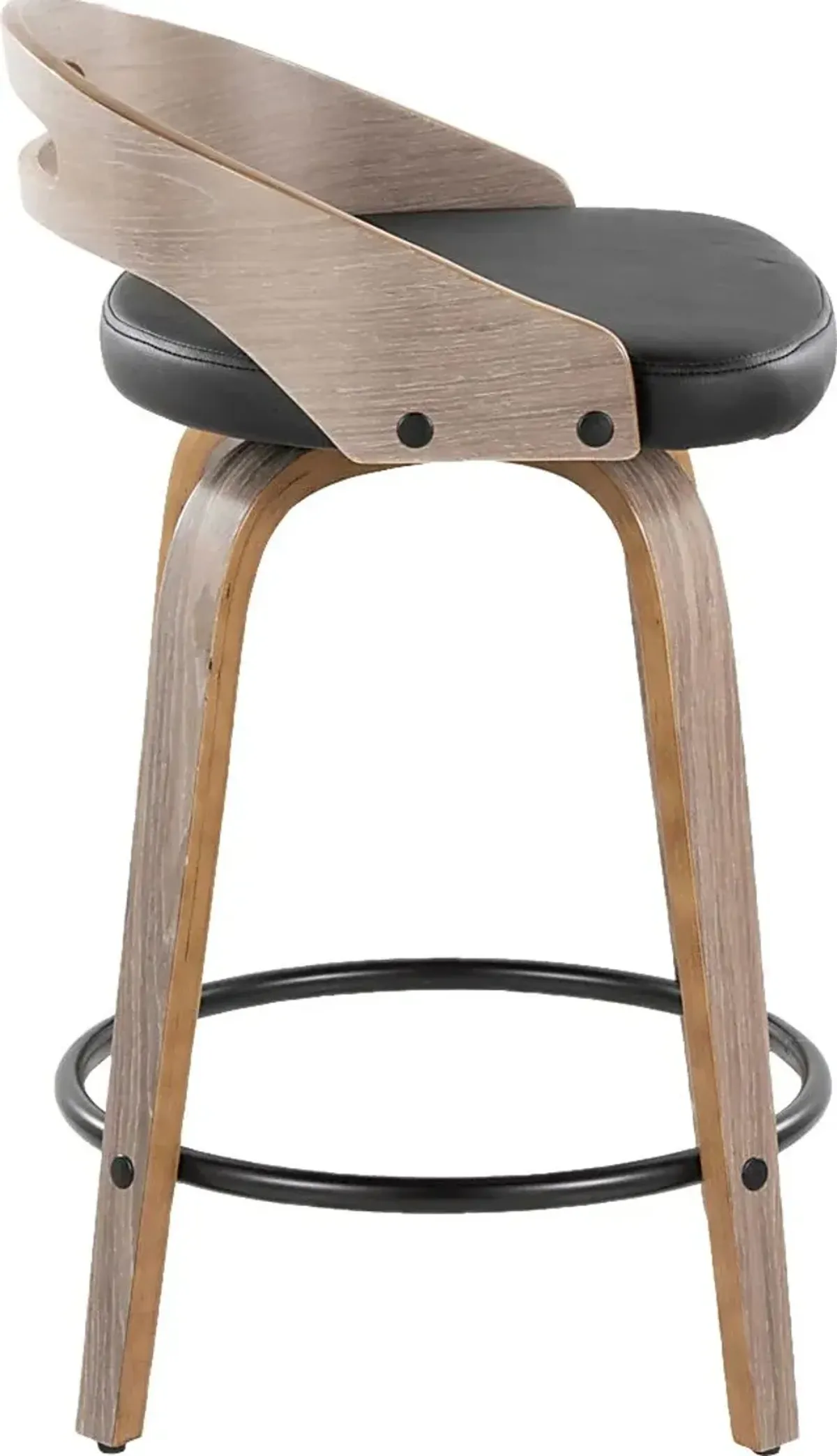 Congreve II Black Swivel Counter Height Stool, Set of 2