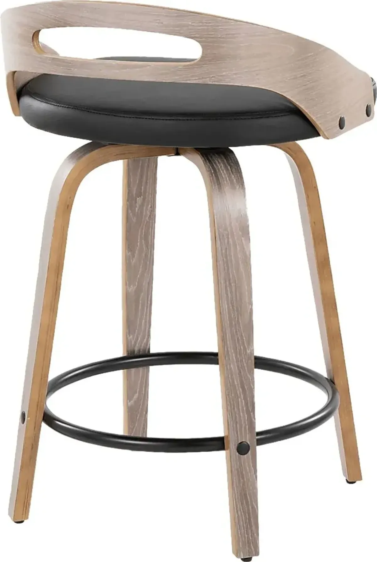 Congreve II Black Swivel Counter Height Stool, Set of 2