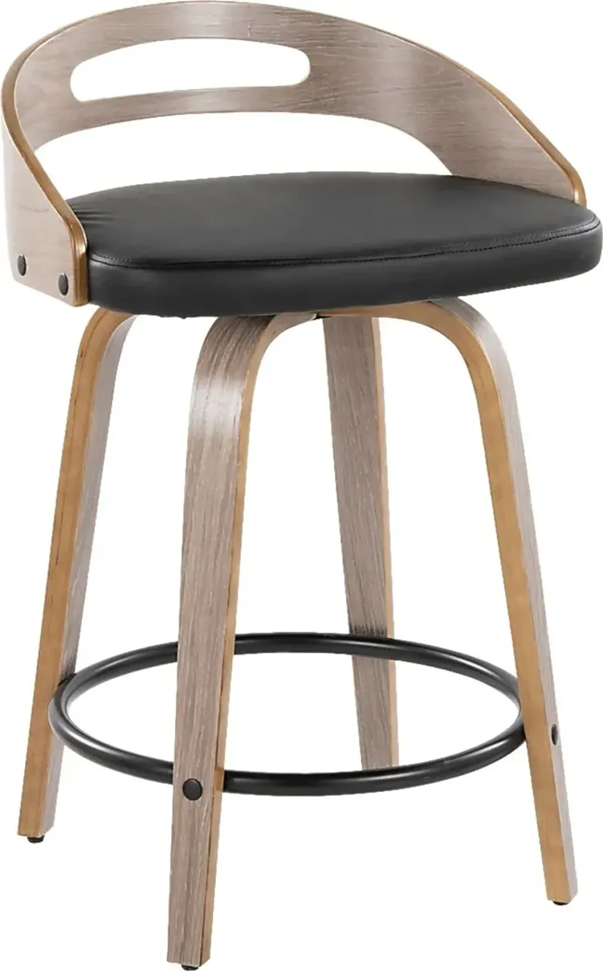 Congreve II Black Swivel Counter Height Stool, Set of 2