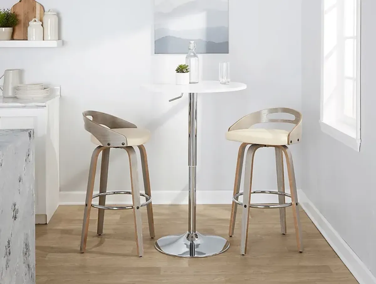 Congreve III Cream Swivel Barstool, Set of 2