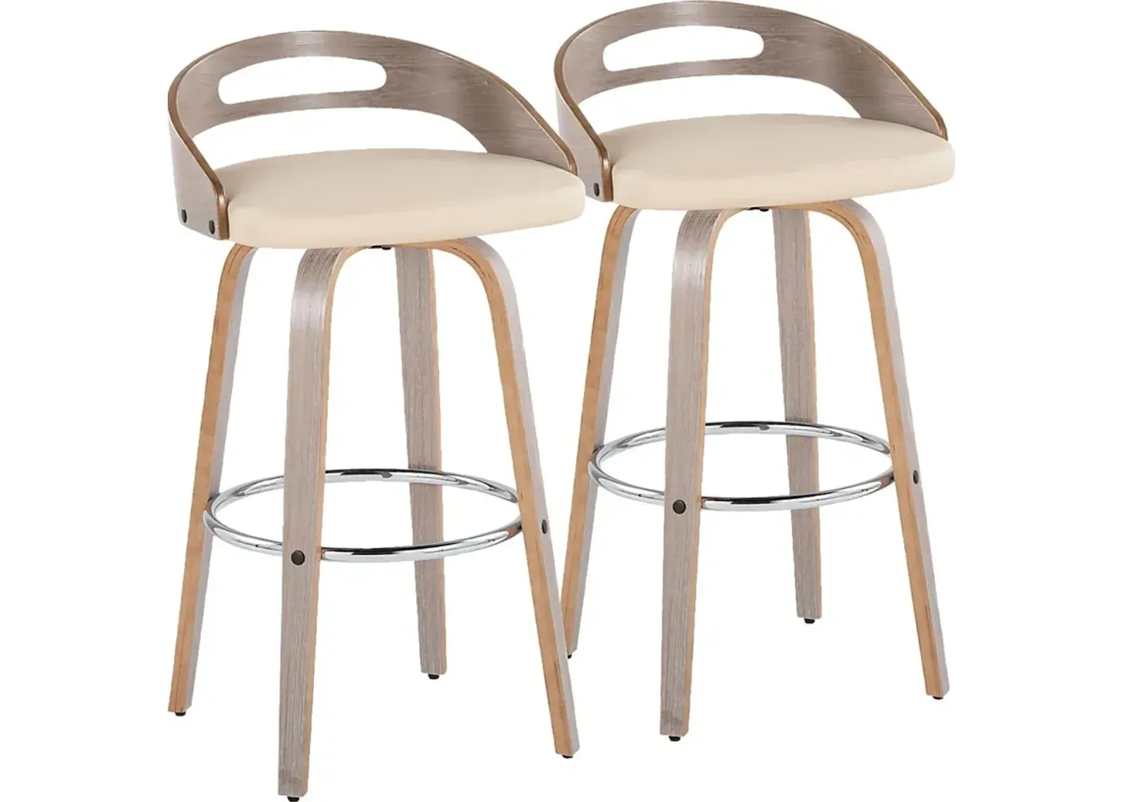 Congreve III Cream Swivel Barstool, Set of 2