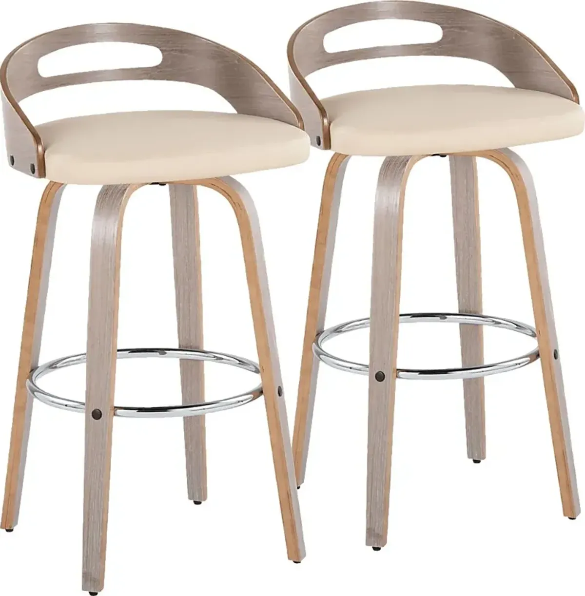 Congreve III Cream Swivel Barstool, Set of 2