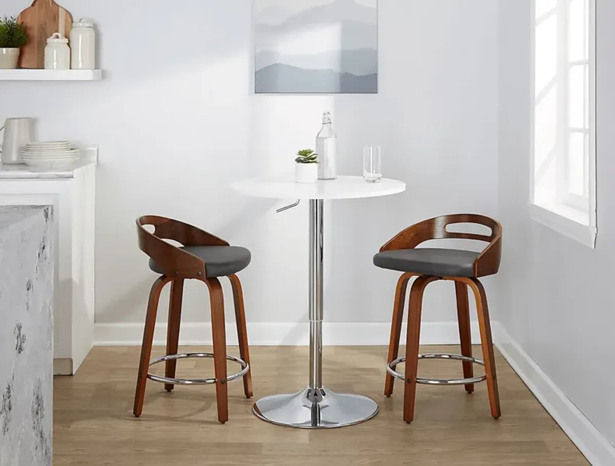 Congreve V Gray Swivel Counter Height Stool, Set of 2