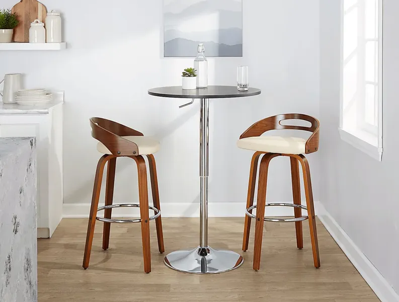 Congreve V Cream Swivel Barstool, Set of 2