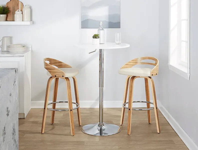 Congreve VI Cream Swivel Barstool, Set of 2