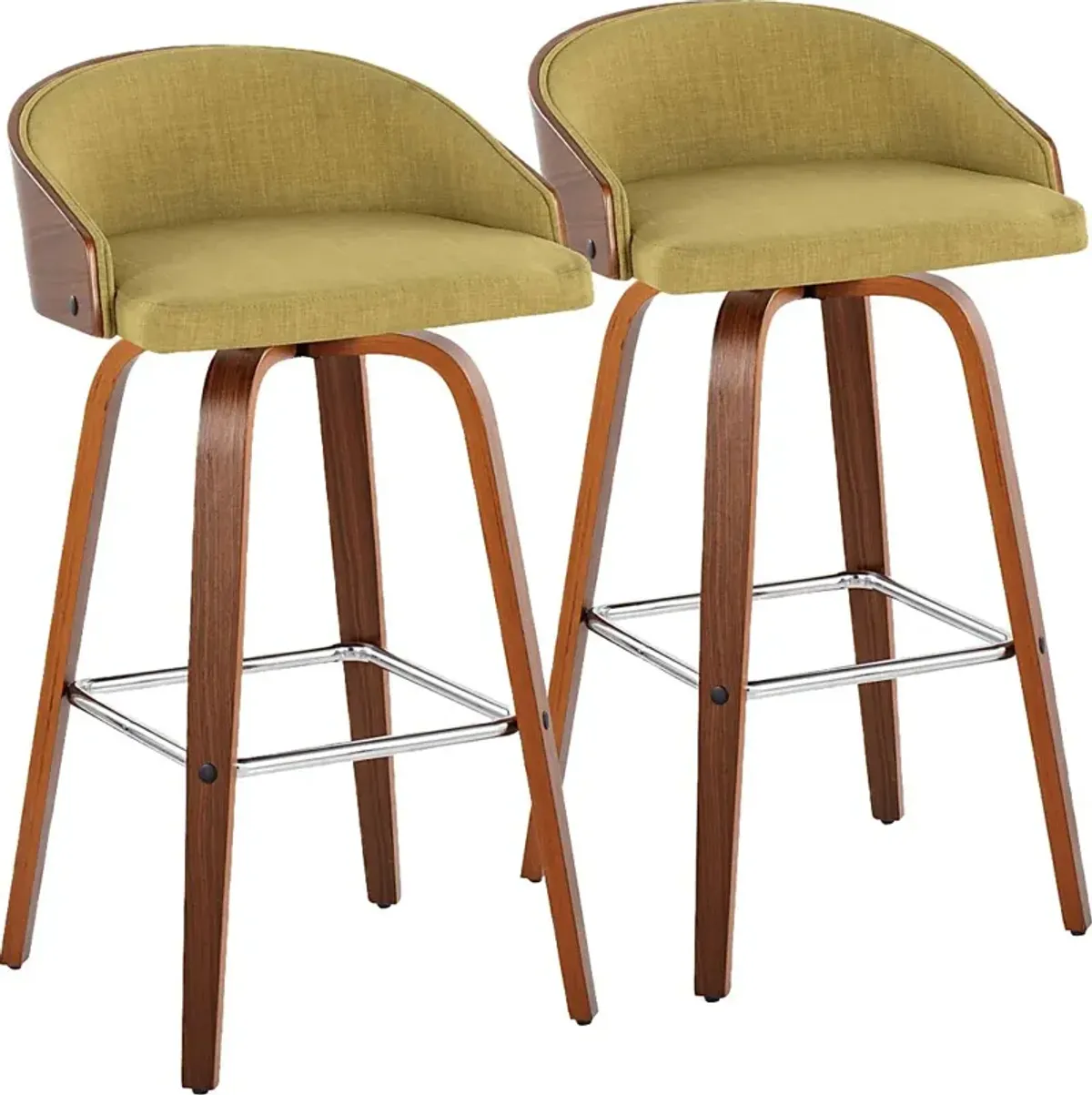 Tanacross Green Swivel Barstool, Set of 2