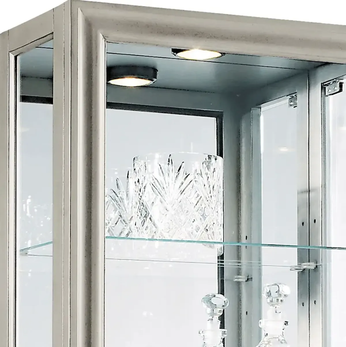 Rootmart Silver Curio Cabinet