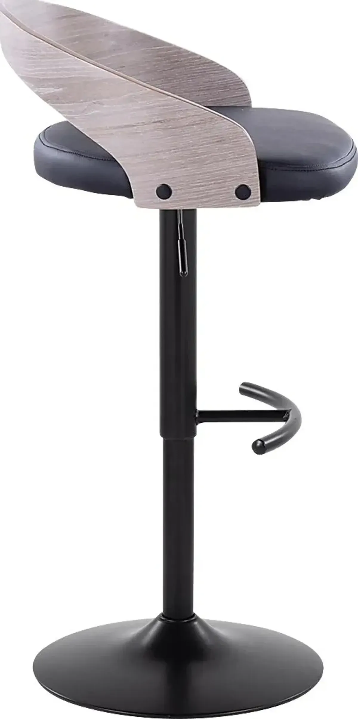 Zykan XVI Black Adjustable Barstool, Set of 2