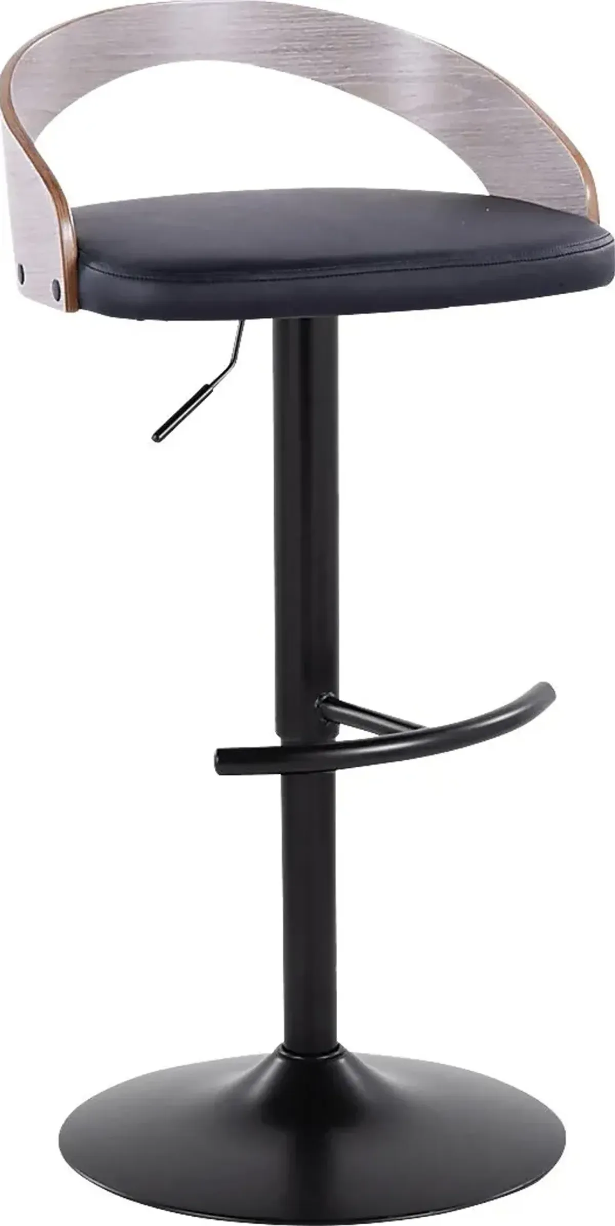 Zykan XVI Black Adjustable Barstool, Set of 2