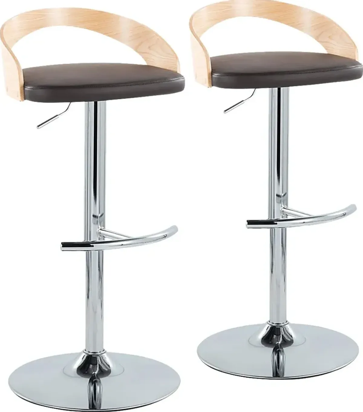 Zykan XXIII Brown Adjustable Barstool, Set of 2