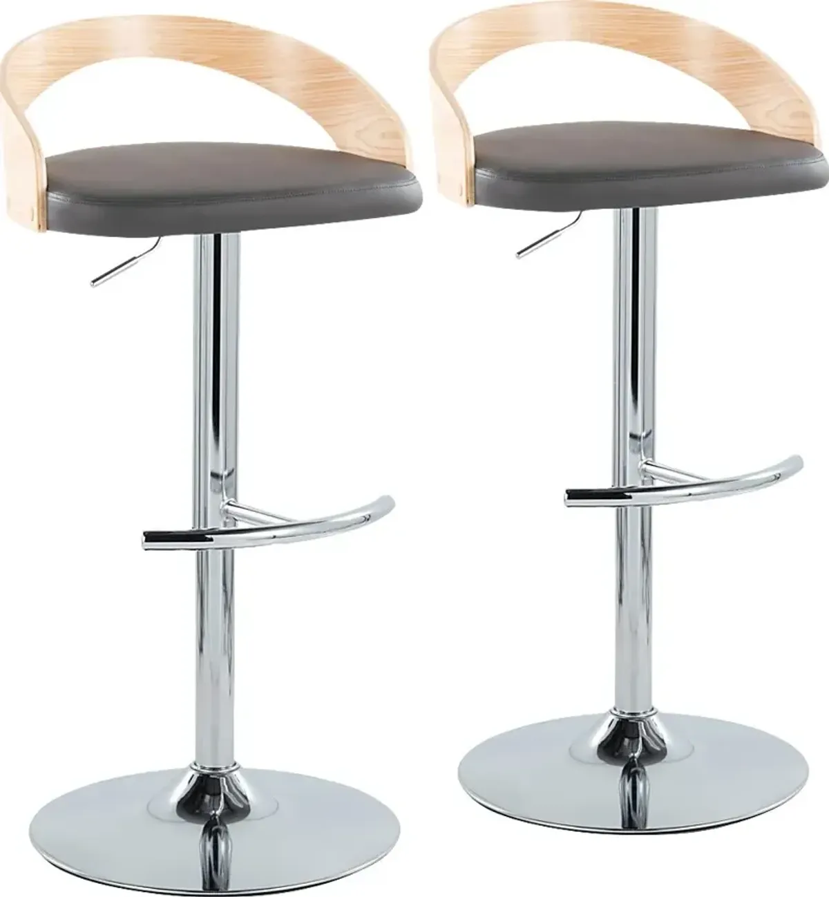 Zykan XXIII Gray Adjustable Barstool, Set of 2