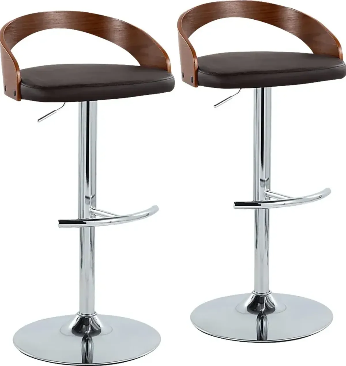 Zykan XXV Brown Adjustable Barstool, Set of 2