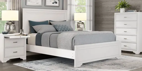 Small Spaces Belcourt White 5 Pc King Panel Bedroom