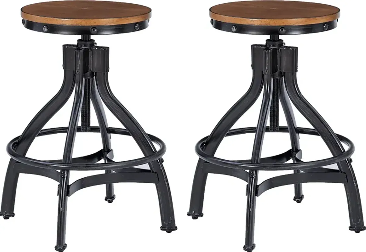 Deleya Brown Barstool, Set of 2