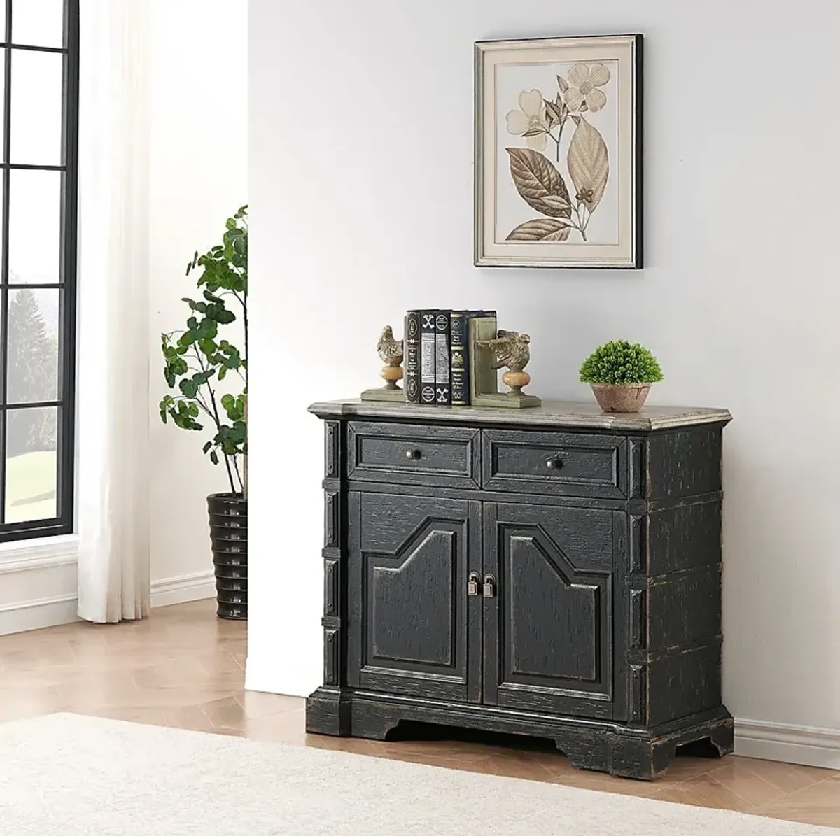 Thornbird Black Accent Cabinet