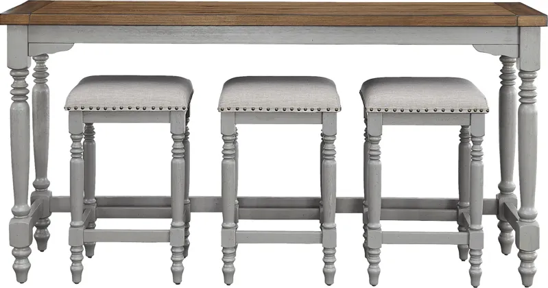 Raylene Gray Counter Height Table with 3 Stools