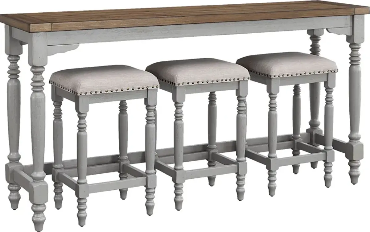 Raylene Gray Counter Height Table with 3 Stools