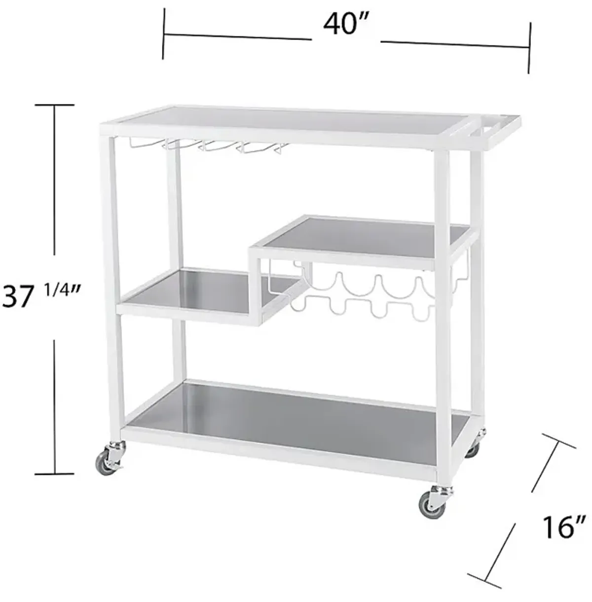 Zephs White Bar Cart