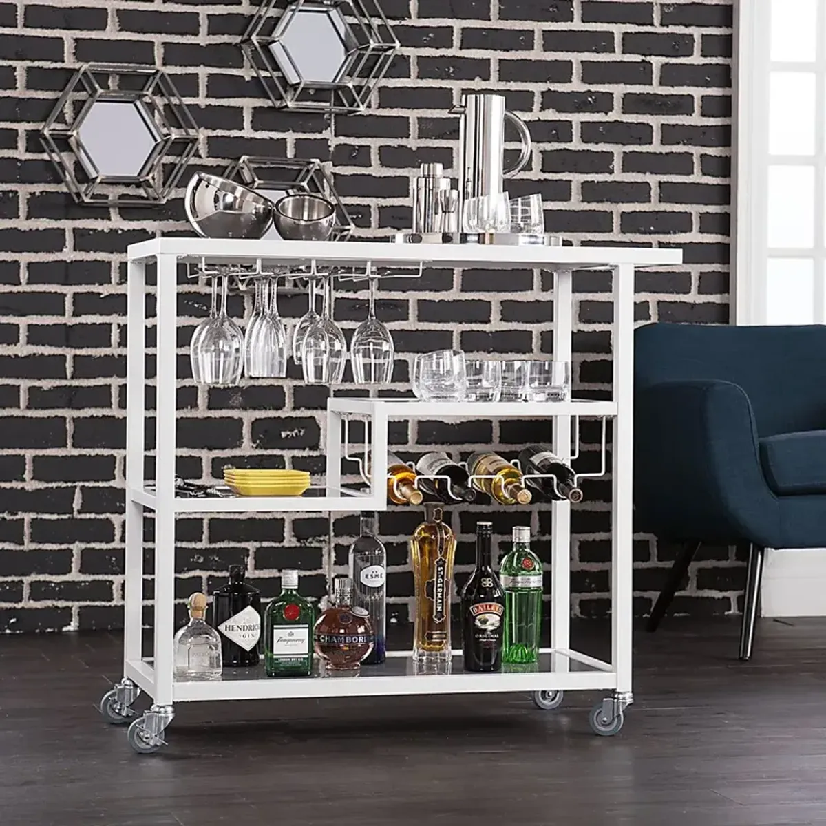 Zephs White Bar Cart