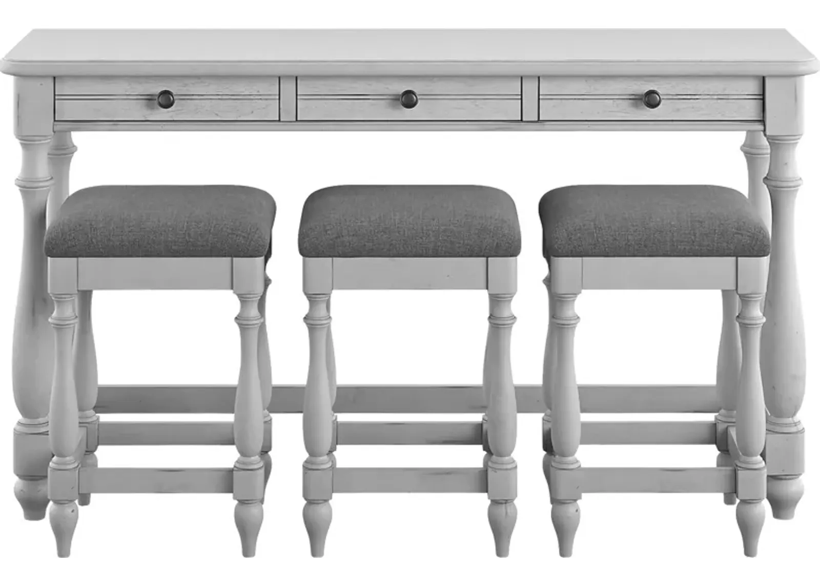 Leoli White Bar Table with Stools