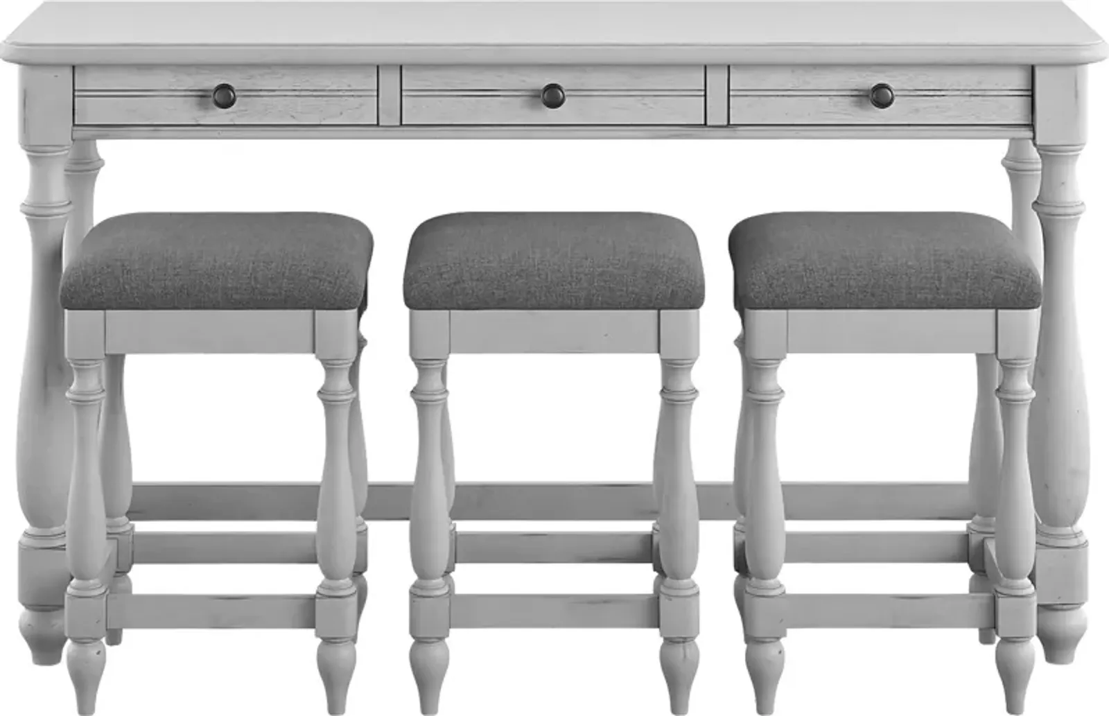 Leoli White Bar Table with Stools