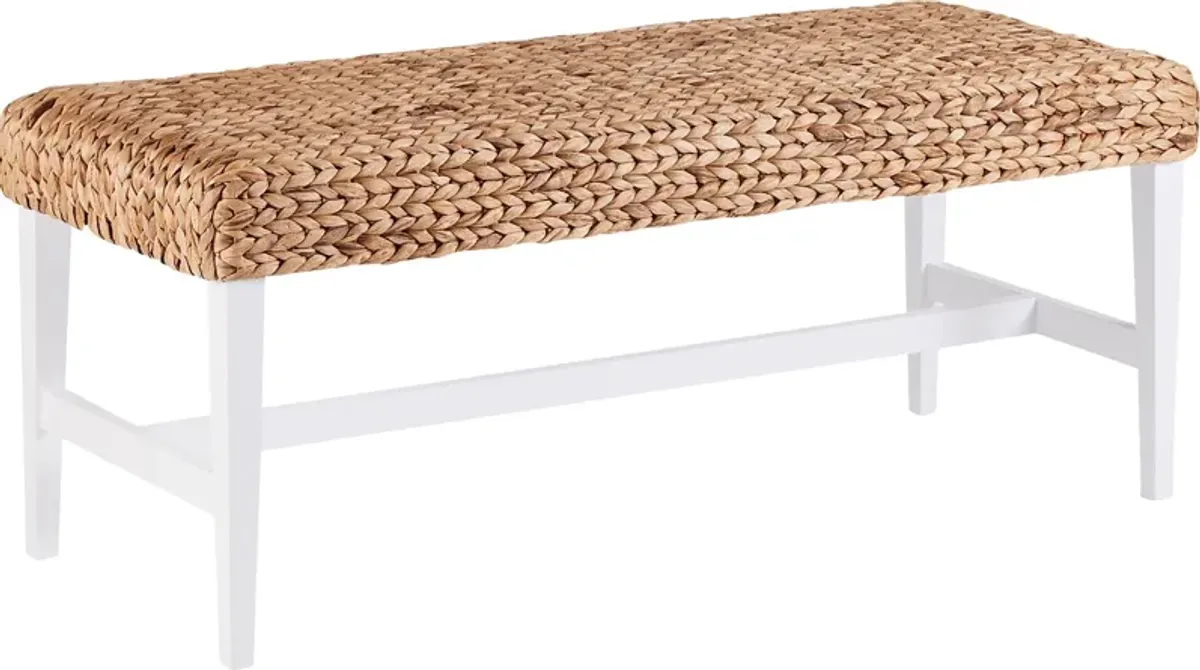 Bursard White Accent Bench