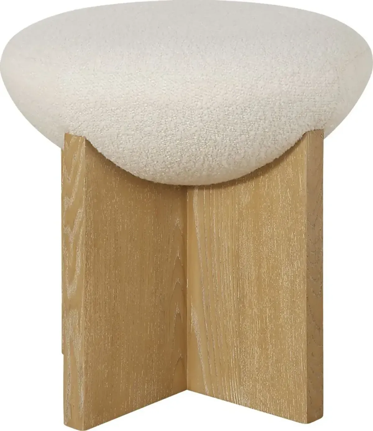 Luki White Accent Stool