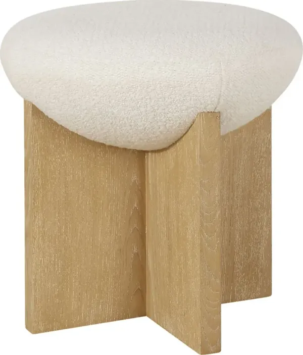 Luki White Accent Stool